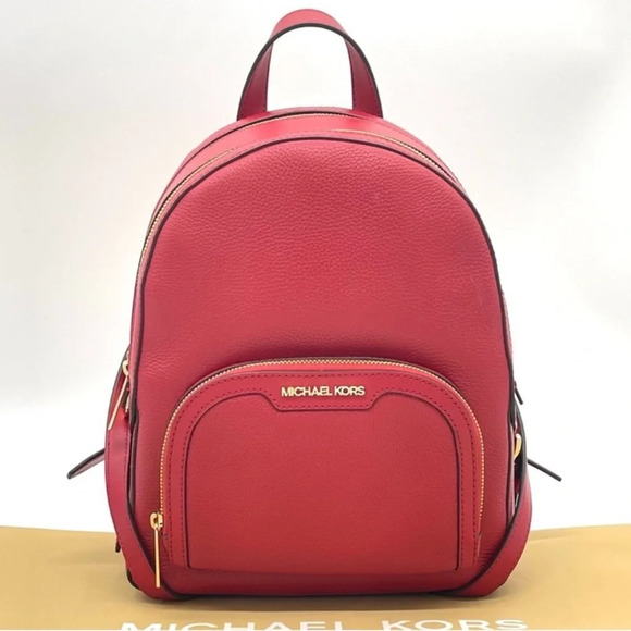 Michael Kors Medium Jaycee Backpack Red - Picture 1 of 12